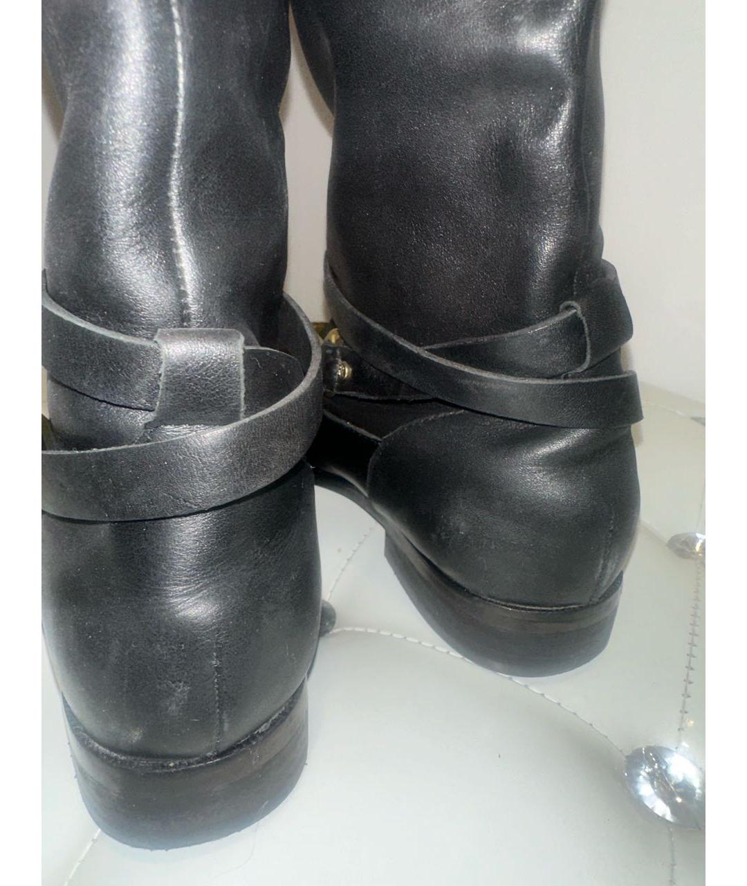 POLO RALPH LAUREN Черные кожаные сапоги, фото 3