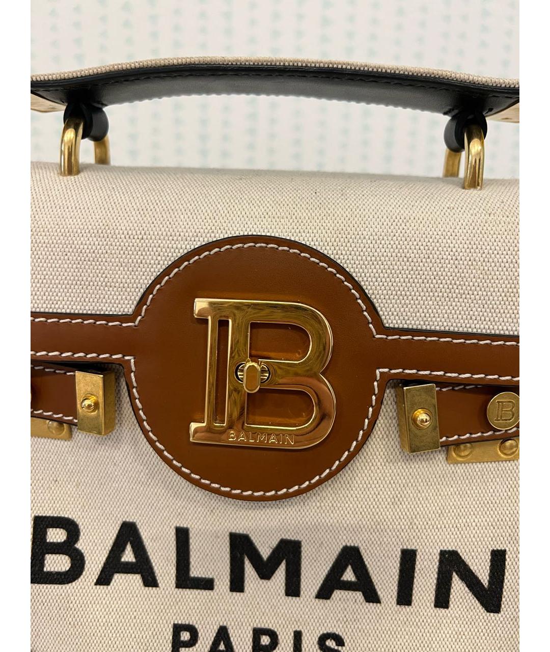 BALMAIN Бежевая кожаная сумка тоут, фото 5