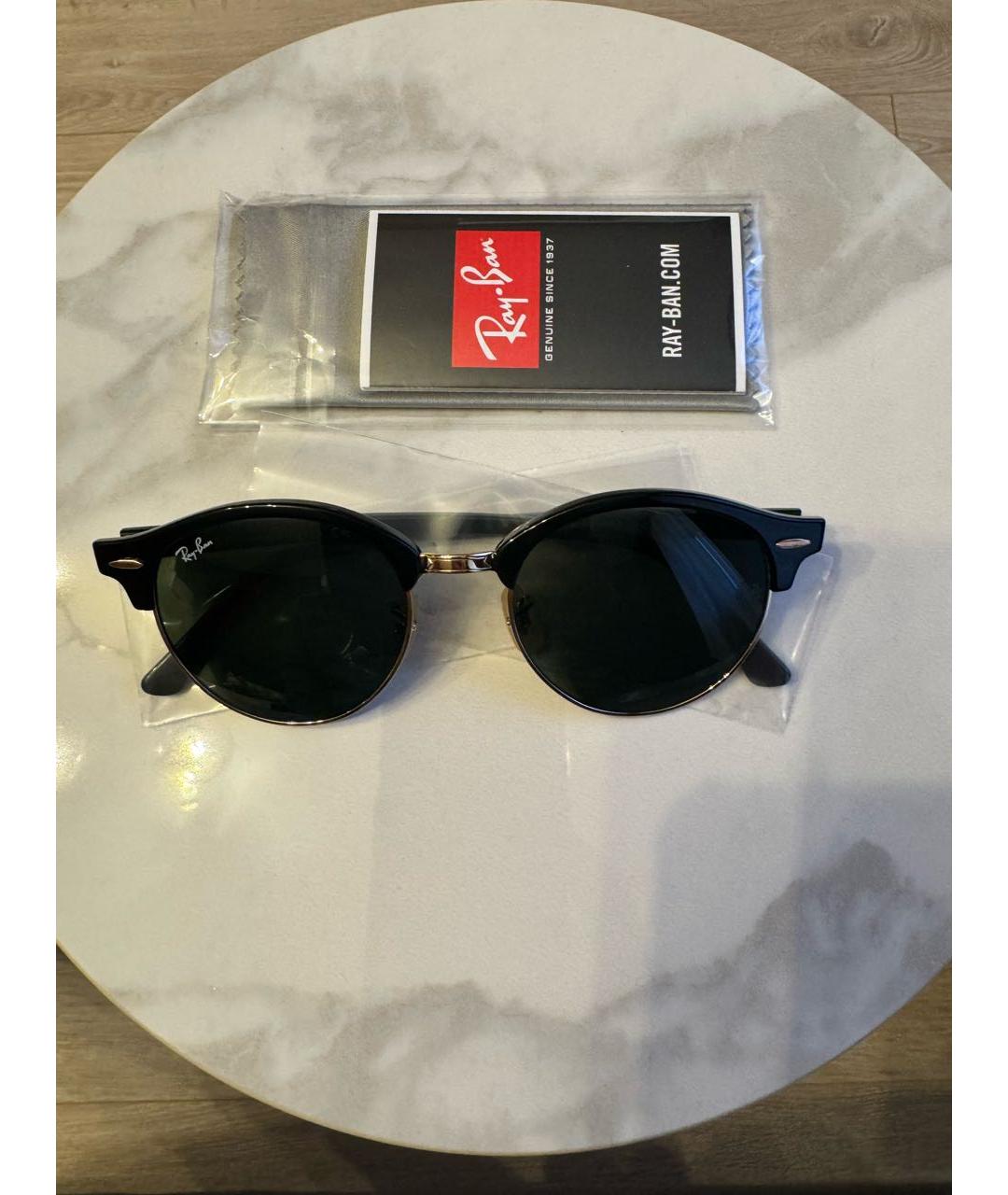 RAY BAN Черные металлические солнцезащитные очки, фото 3