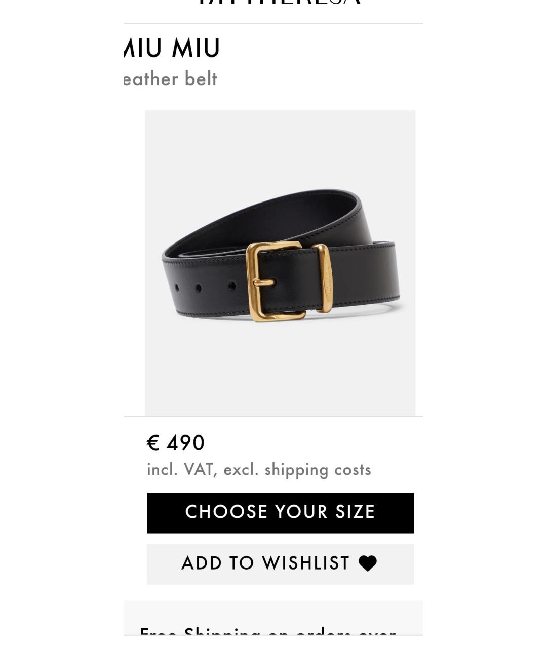 MIU MIU Черный кожаный ремень, фото 5