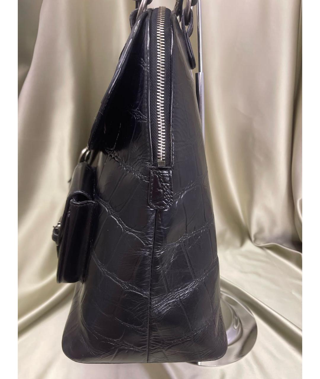 CHRISTIAN DIOR Черная кожаная сумка с короткими ручками, фото 2