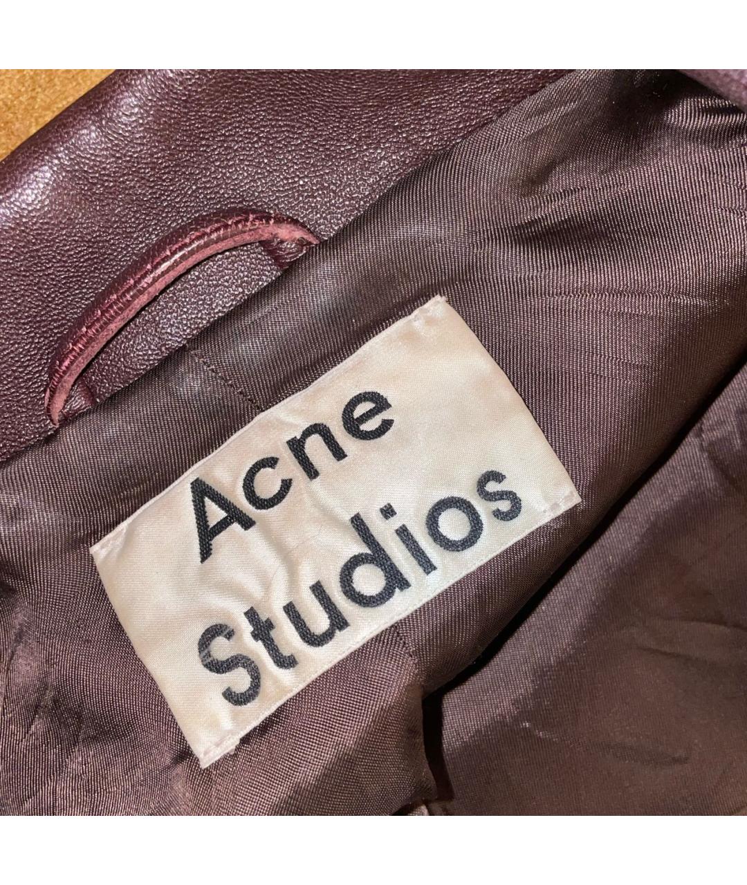 ACNE STUDIOS Бордовая кожаная куртка, фото 3