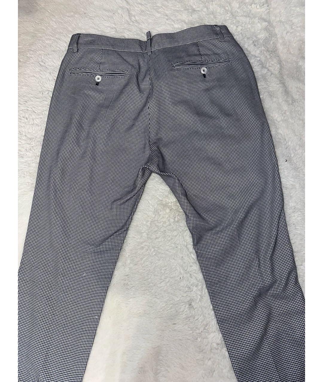 DSQUARED2 Мульти хлопковые прямые брюки, фото 2