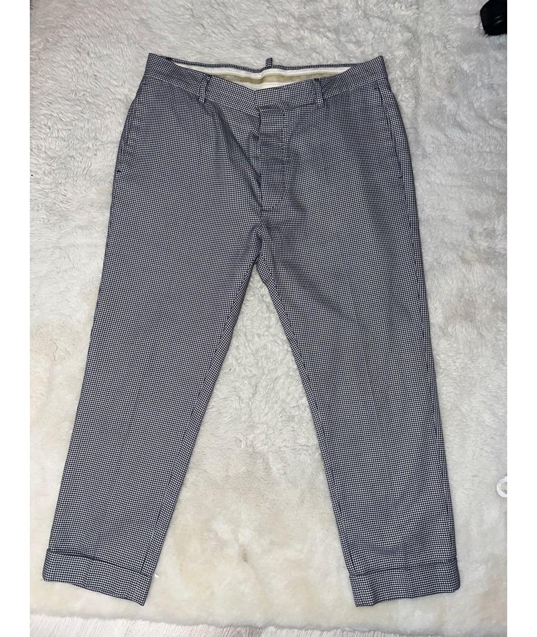 DSQUARED2 Мульти хлопковые прямые брюки, фото 5