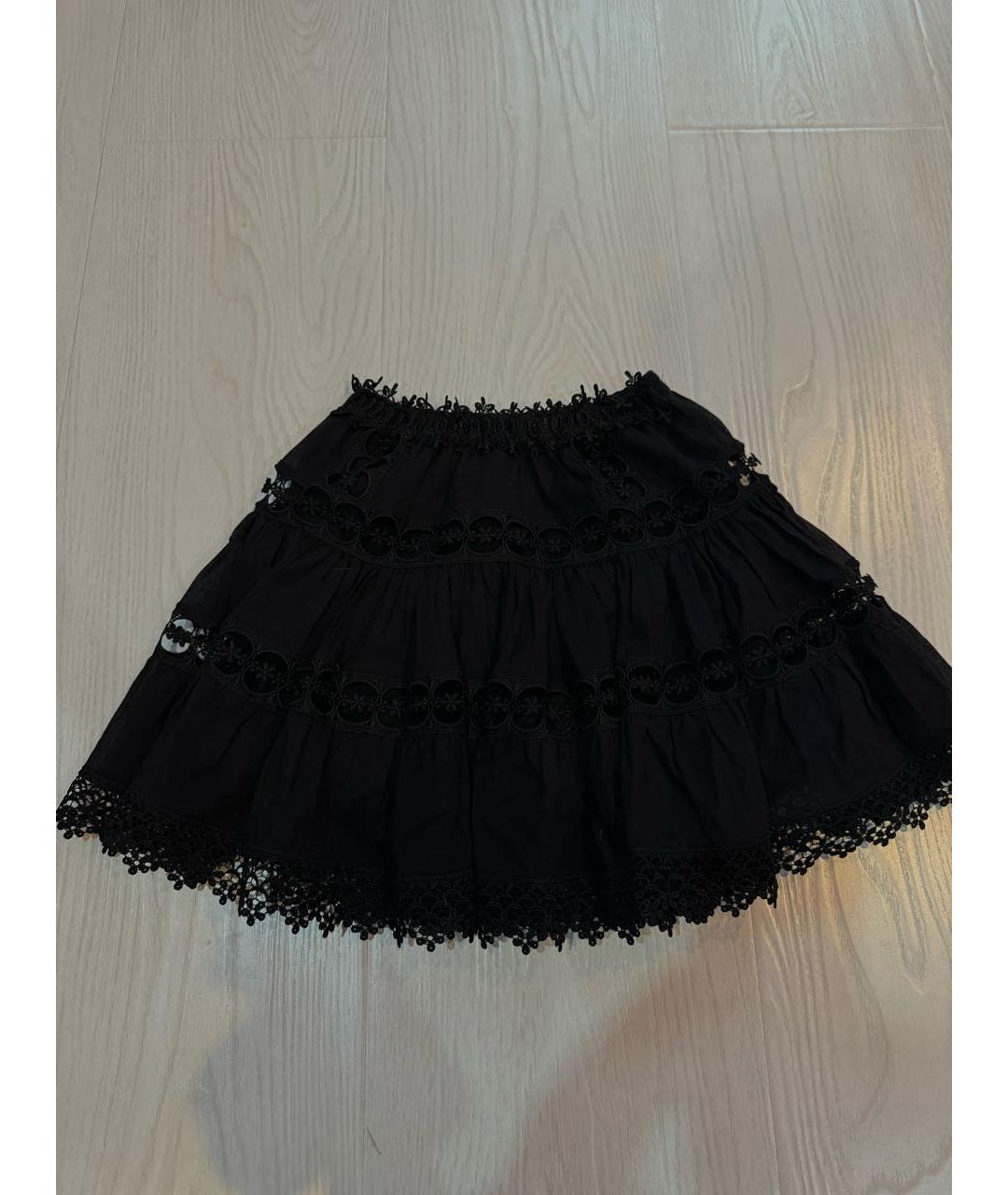 CHARO RUIZ Черная хлопковая юбка мини, фото 4