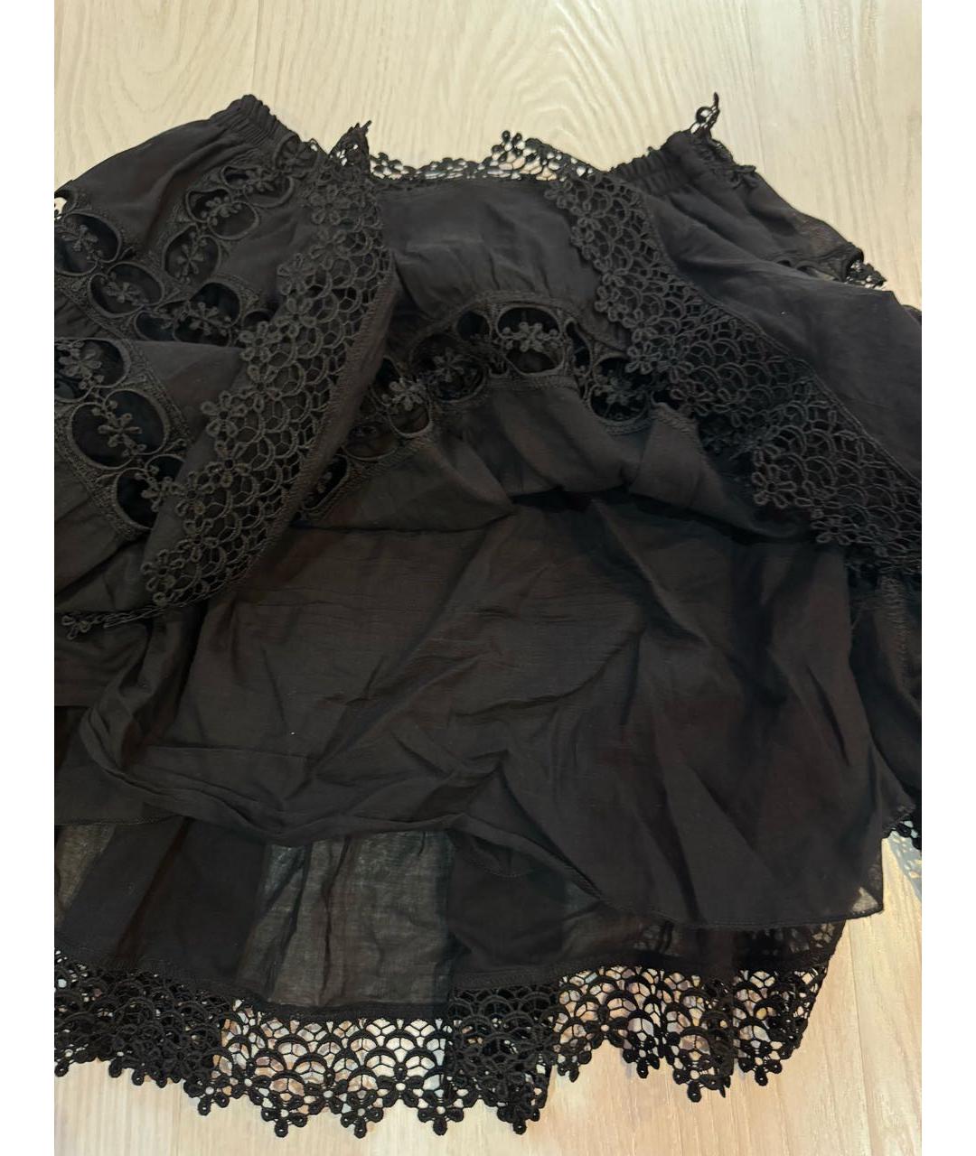 CHARO RUIZ Черная хлопковая юбка мини, фото 7