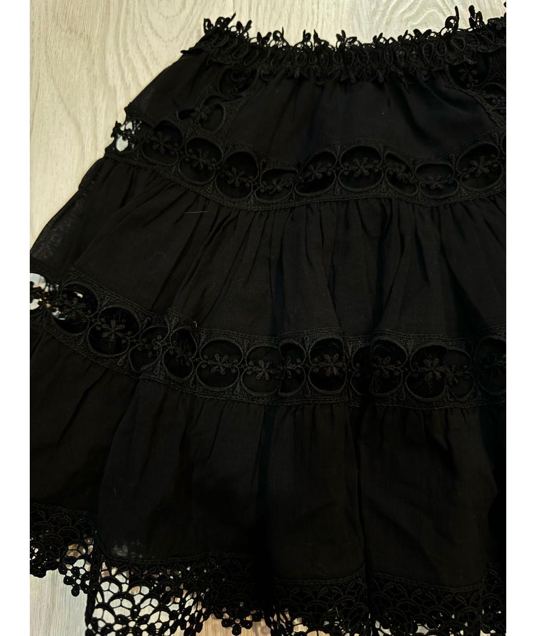 CHARO RUIZ Черная хлопковая юбка мини, фото 5