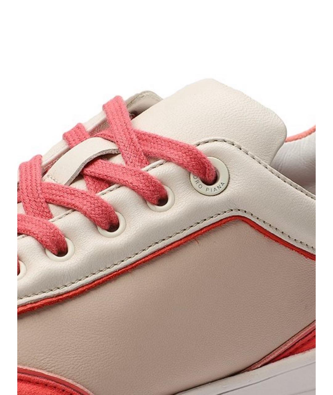 LORO PIANA Розовые кожаные кроссовки, фото 2