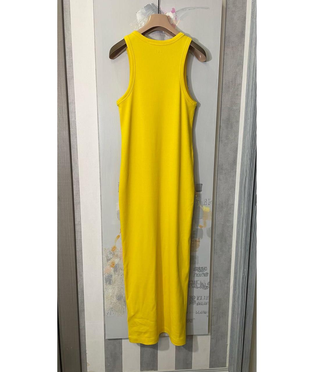 COS Желтое хлопко-эластановое повседневное платье, фото 2