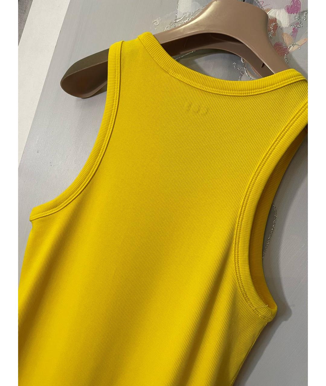 COS Желтое хлопко-эластановое повседневное платье, фото 6