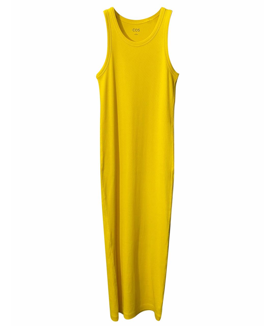COS Желтое хлопко-эластановое повседневное платье, фото 1