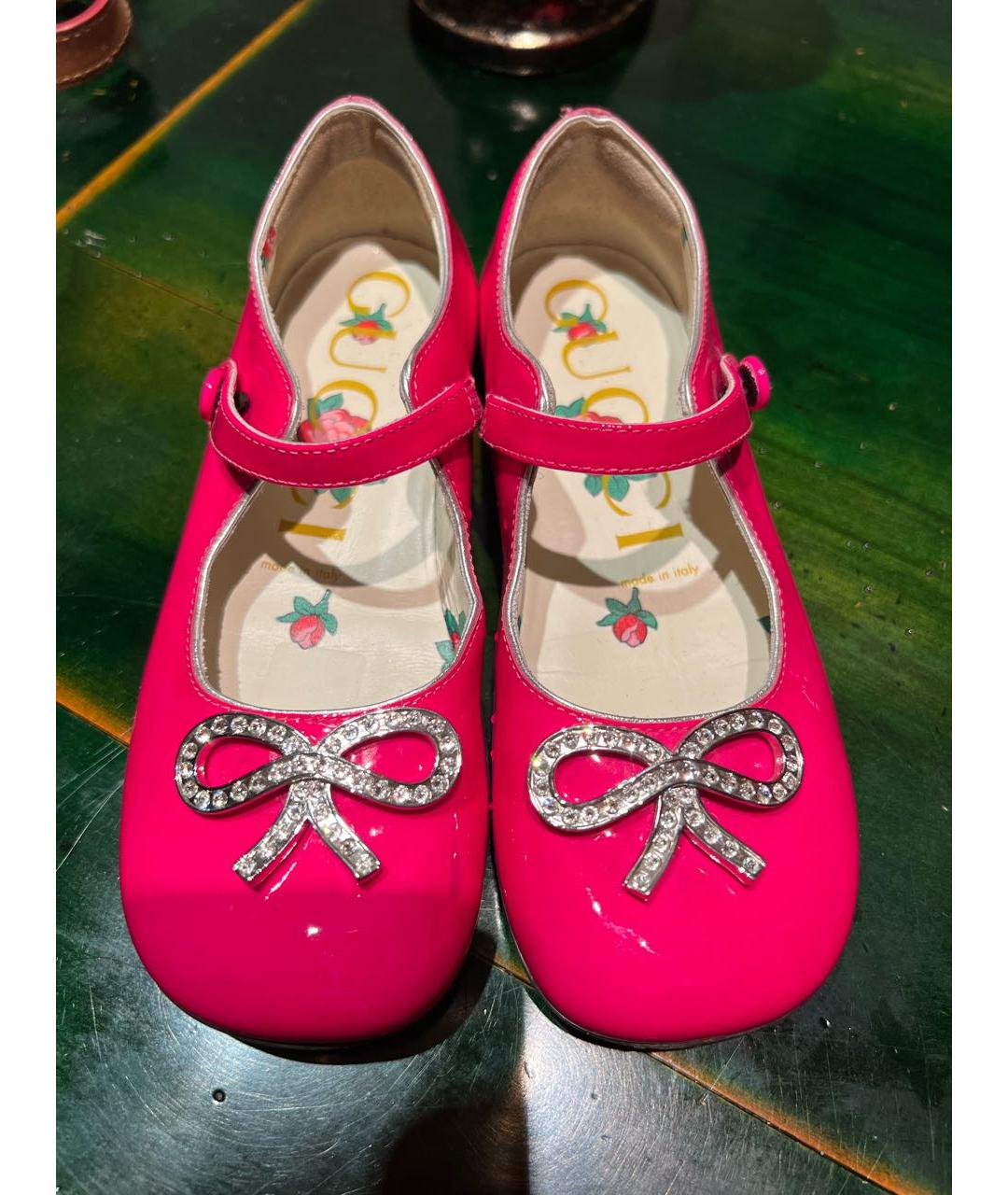 GUCCI KIDS Розовые туфли из лакированной кожи, фото 2