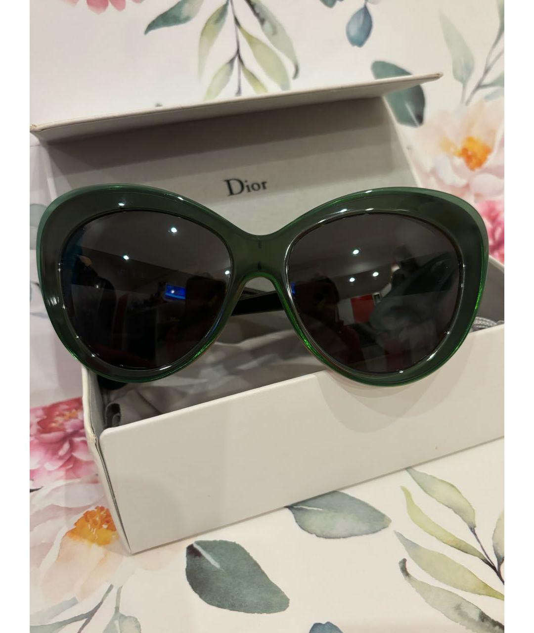 CHRISTIAN DIOR PRE-OWNED Зеленые пластиковые солнцезащитные очки, фото 5