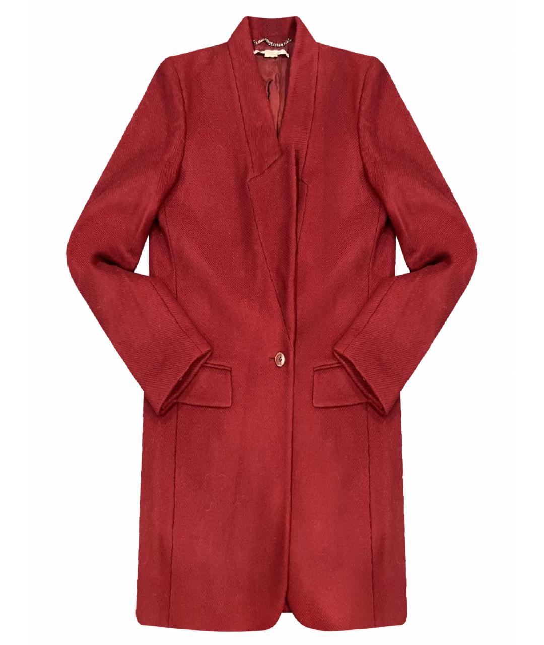 STELLA MCCARTNEY Бордовое шерстяное пальто, фото 1