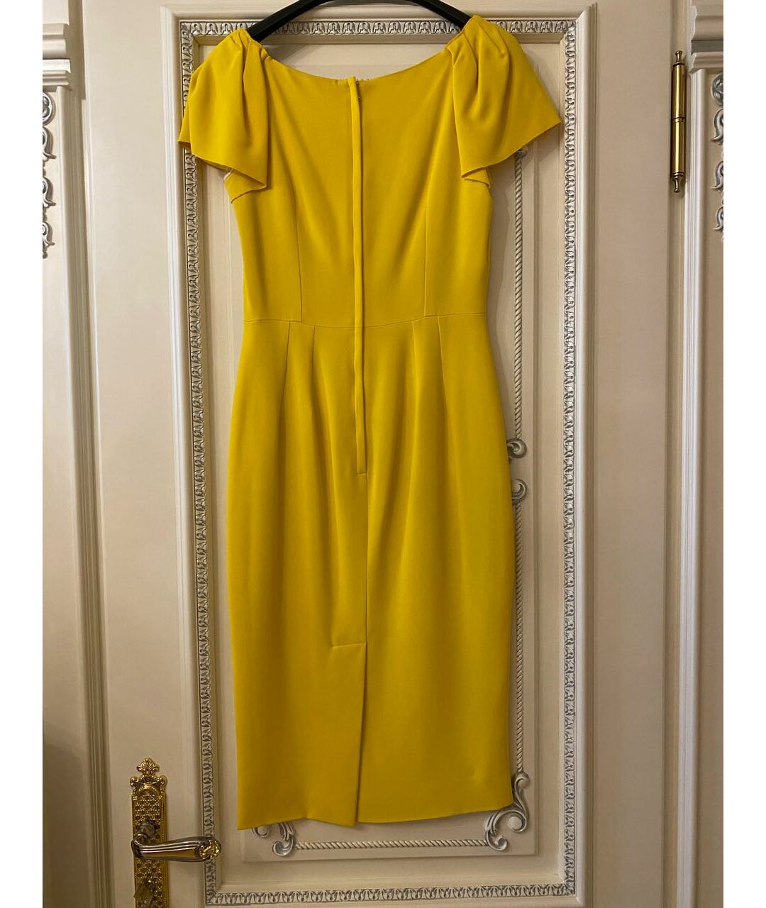 DOLCE&GABBANA Желтое креповое коктейльное платье, фото 2
