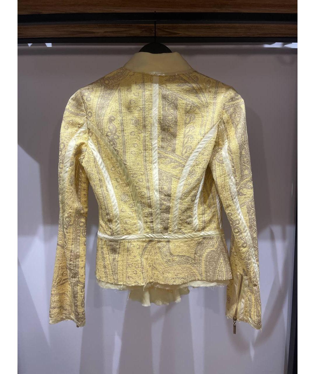 ROBERTO CAVALLI Желтый хлопковый жакет/пиджак, фото 2
