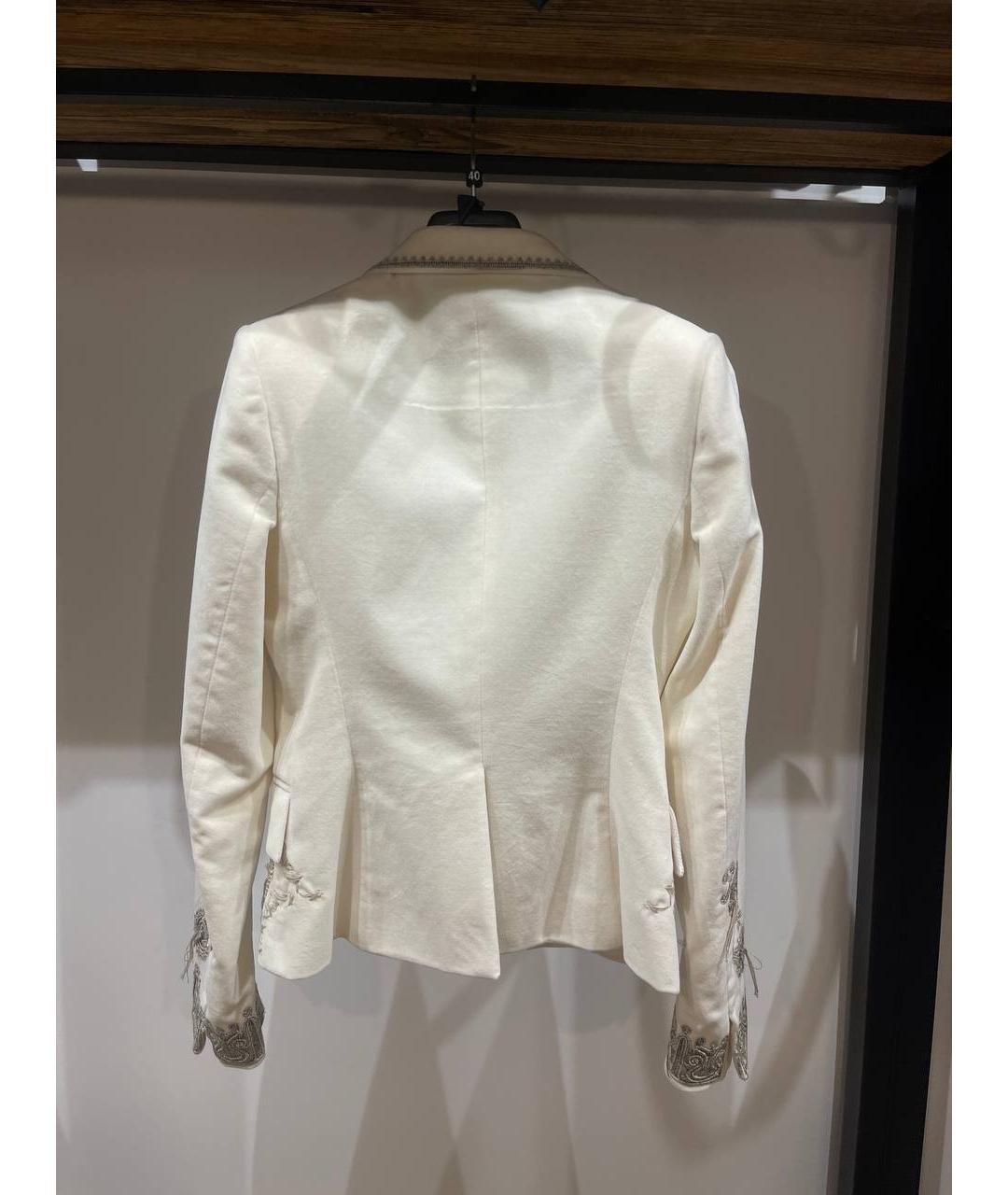 ERMANNO SCERVINO Белый хлопковый жакет/пиджак, фото 3