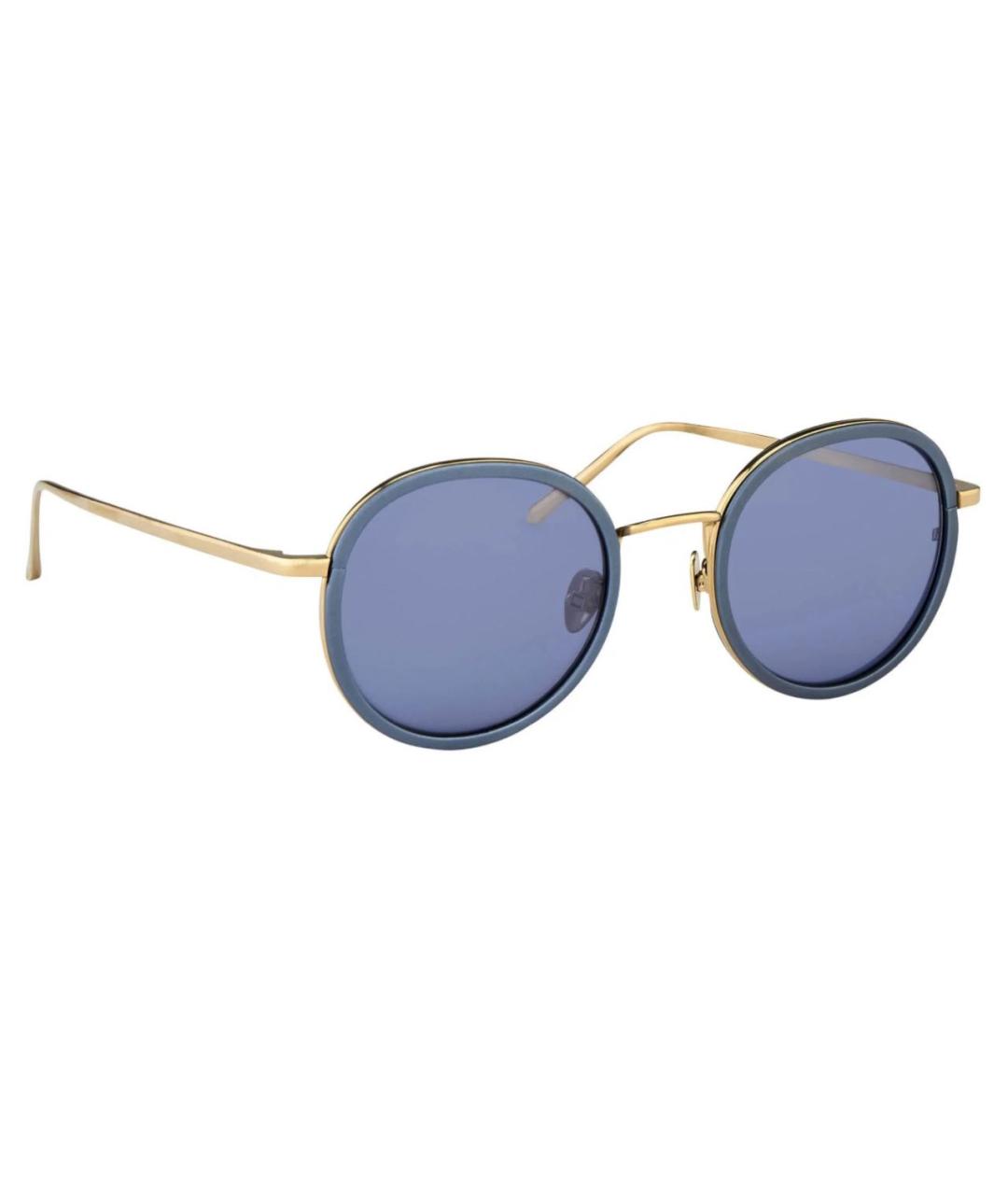LINDA FARROW Синие металлические солнцезащитные очки, фото 1