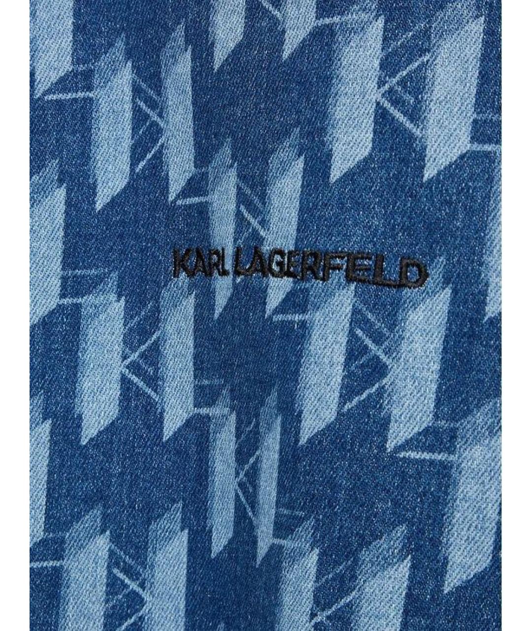 KARL LAGERFELD Голубая хлопко-эластановая блузы, фото 8