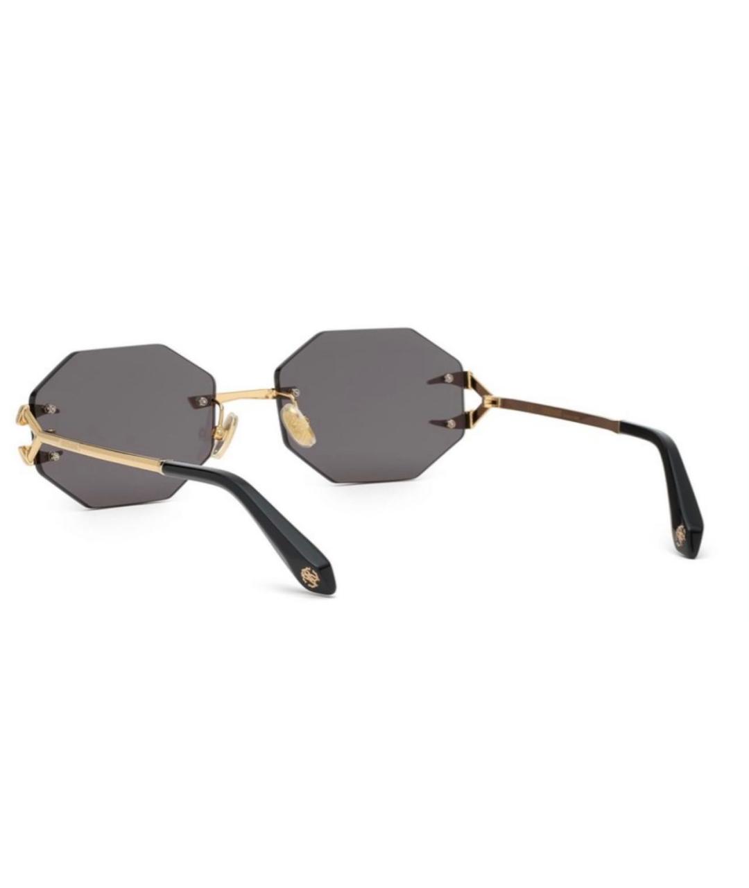 ROBERTO CAVALLI Антрацитовые металлические солнцезащитные очки, фото 2