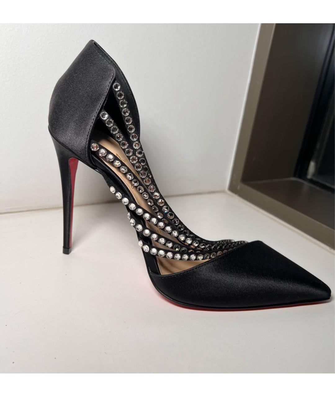 CHRISTIAN LOUBOUTIN Черные текстильные туфли, фото 6