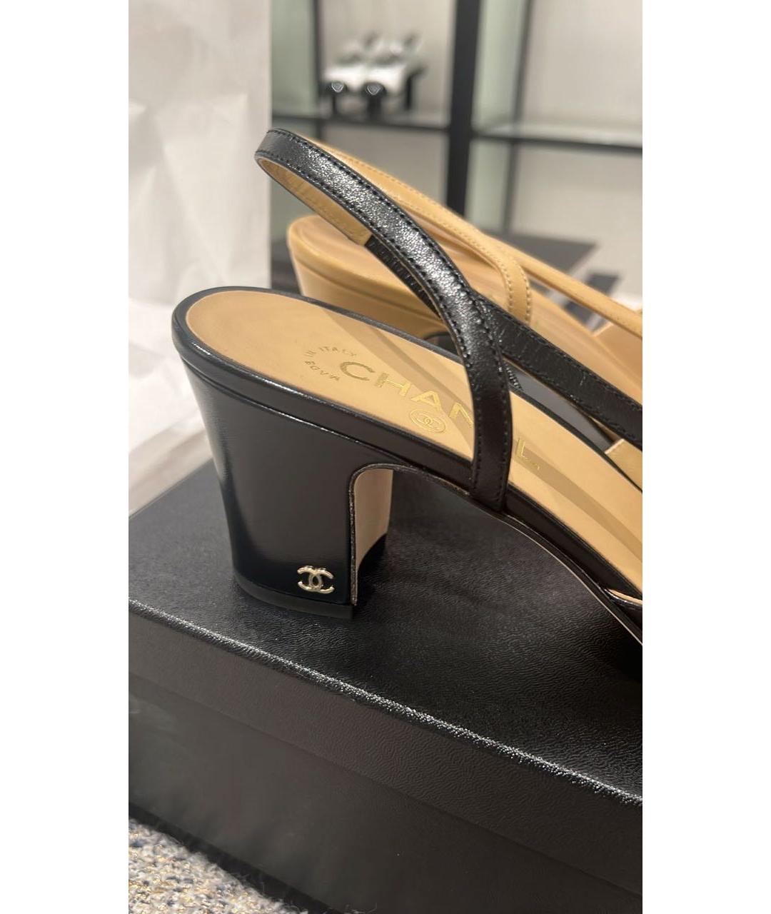 CHANEL Черные кожаные туфли, фото 2