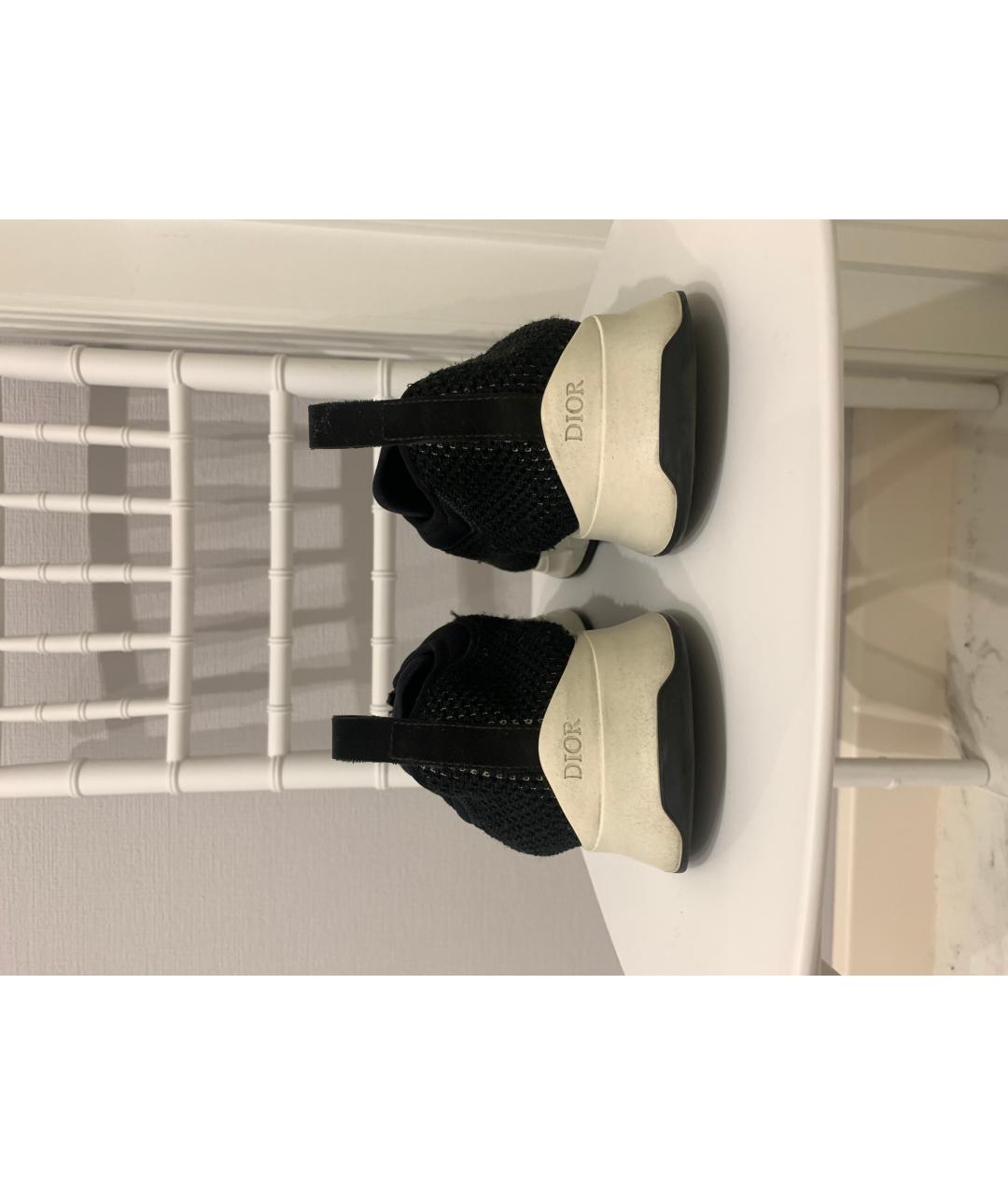 DIOR HOMME Черные текстильные низкие кроссовки / кеды, фото 4