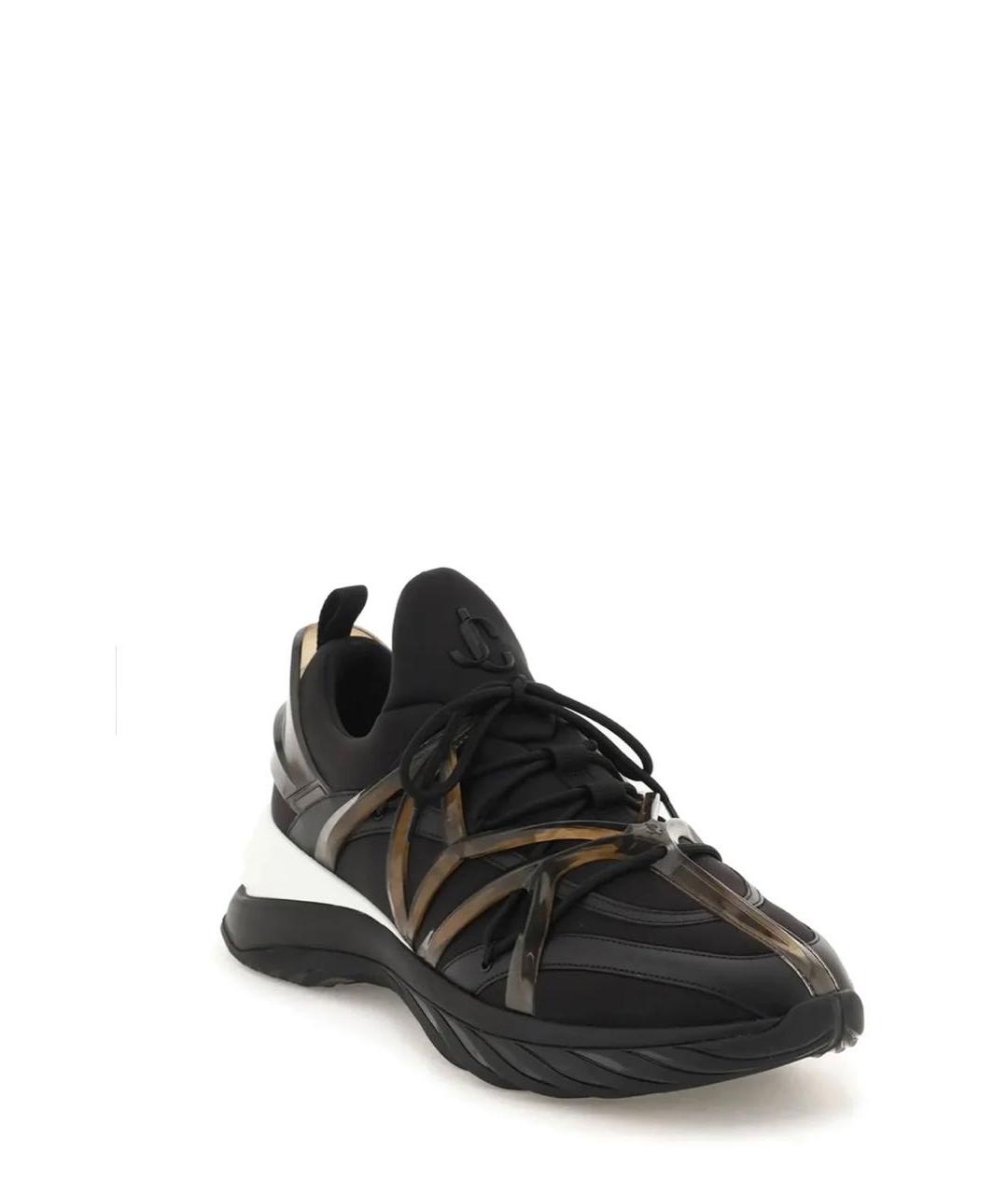 JIMMY CHOO Черные текстильные низкие кроссовки / кеды, фото 1