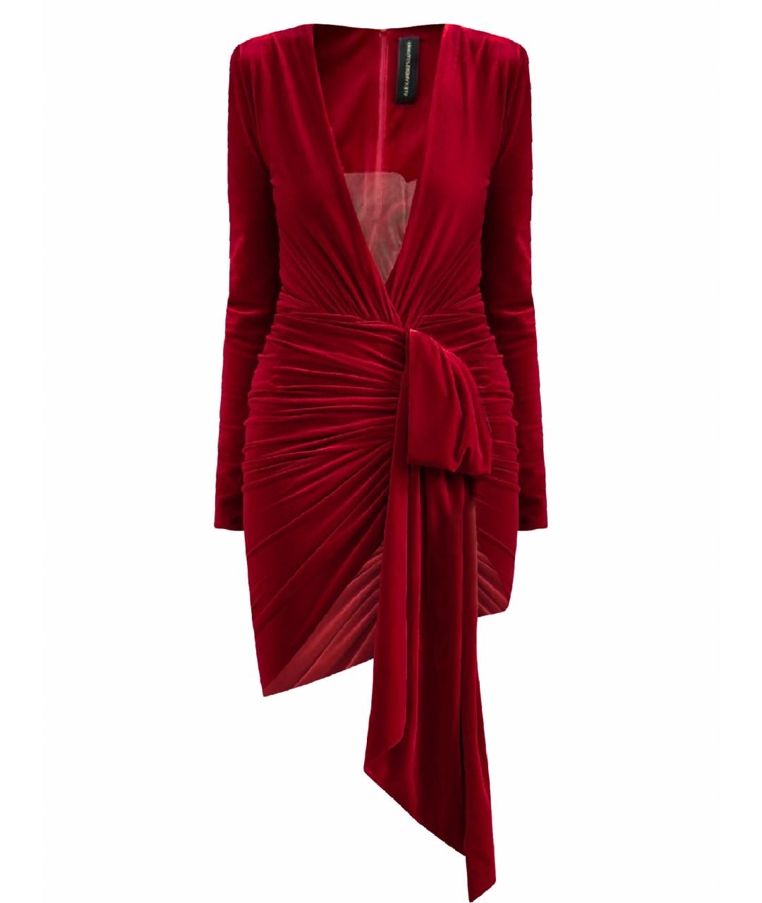 ALEXANDRE VAUTHIER Красное бархатное коктейльное платье, фото 1