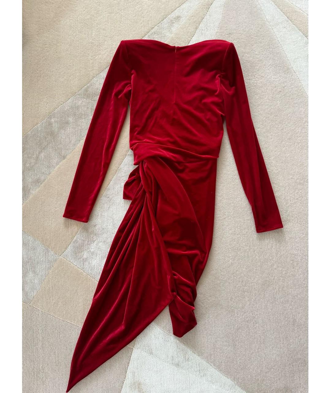 ALEXANDRE VAUTHIER Красное бархатное коктейльное платье, фото 5