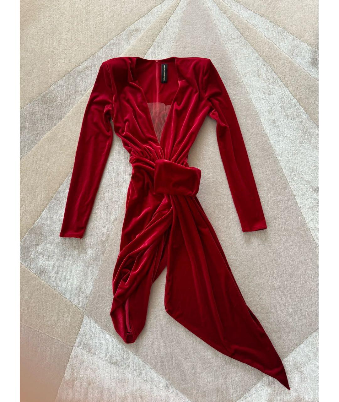 ALEXANDRE VAUTHIER Красное бархатное коктейльное платье, фото 6