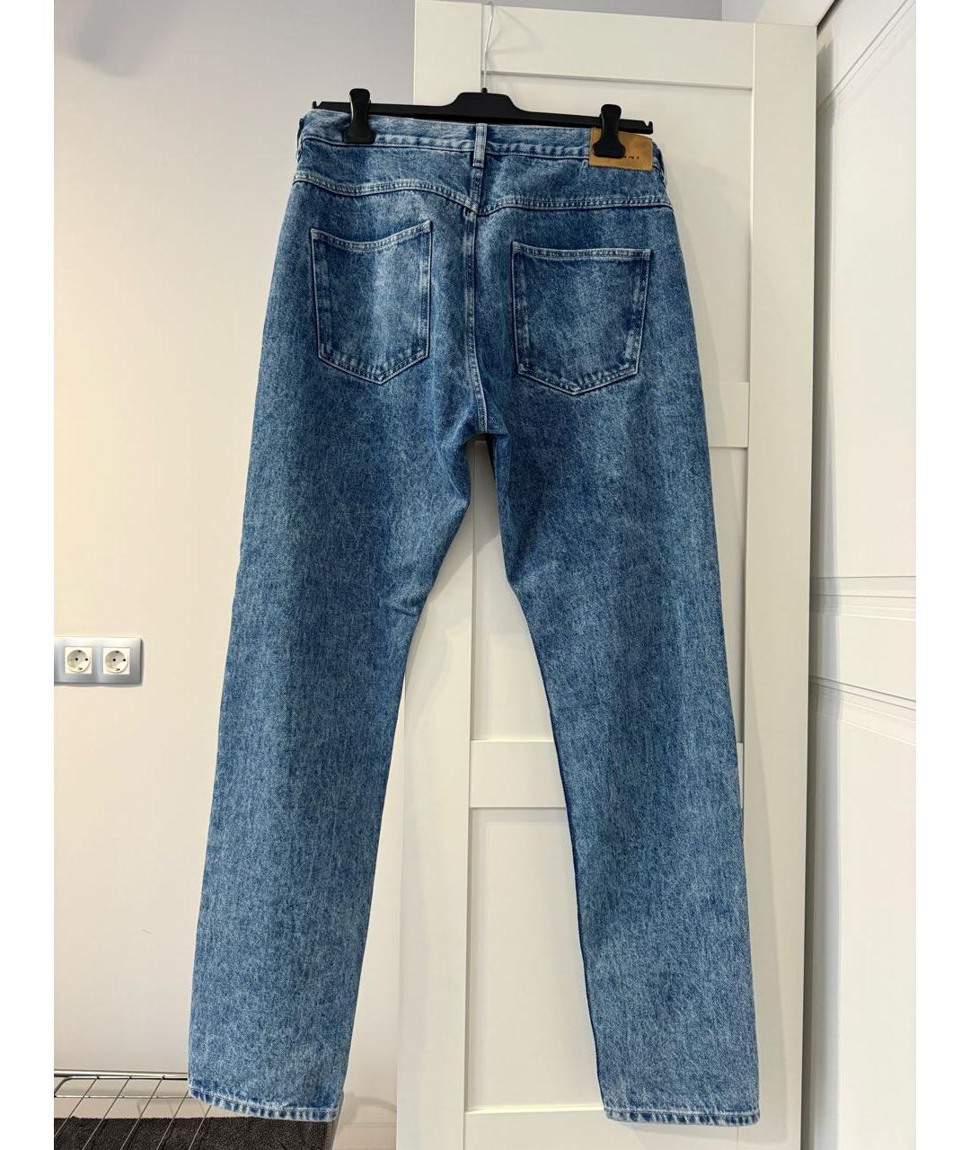 ISABEL MARANT Синие хлопковые прямые джинсы, фото 2