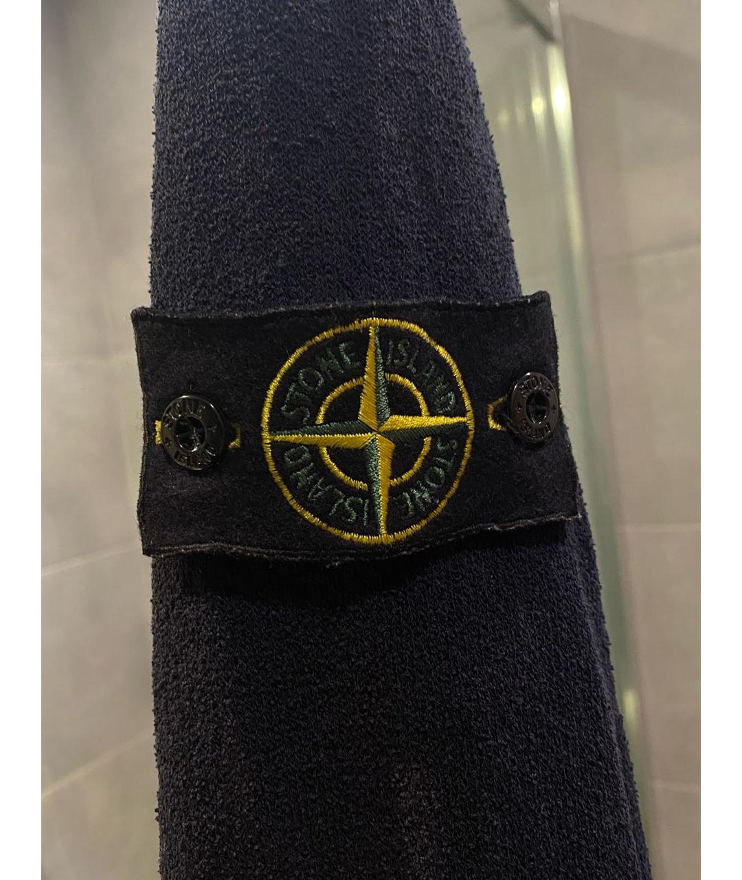 STONE ISLAND Темно-синий хлопко-эластановый кардиган, фото 4