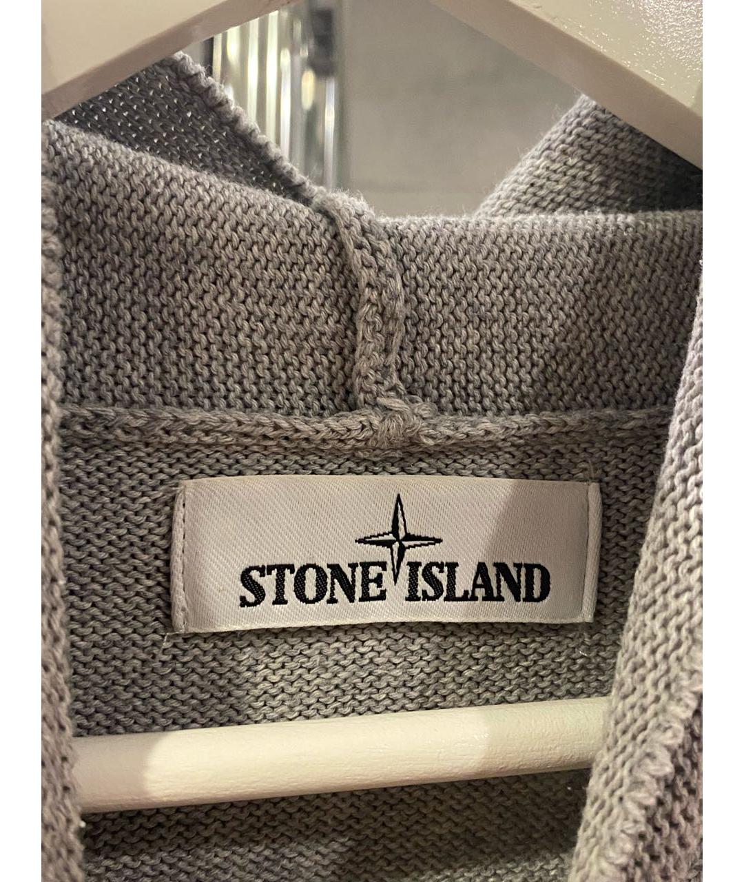 STONE ISLAND Серый хлопковый джемпер / свитер, фото 4