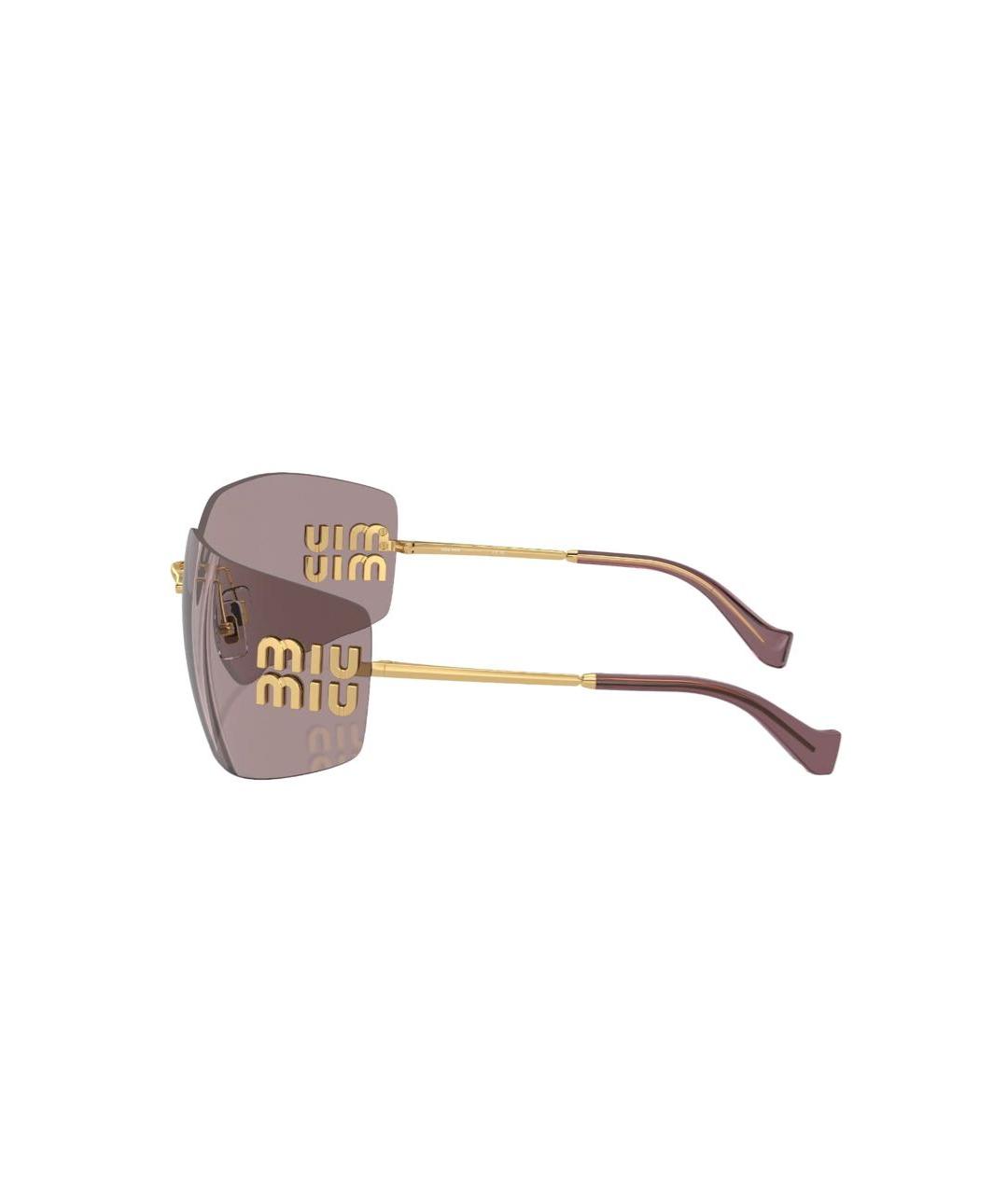 MIU MIU Золотые солнцезащитные очки, фото 3