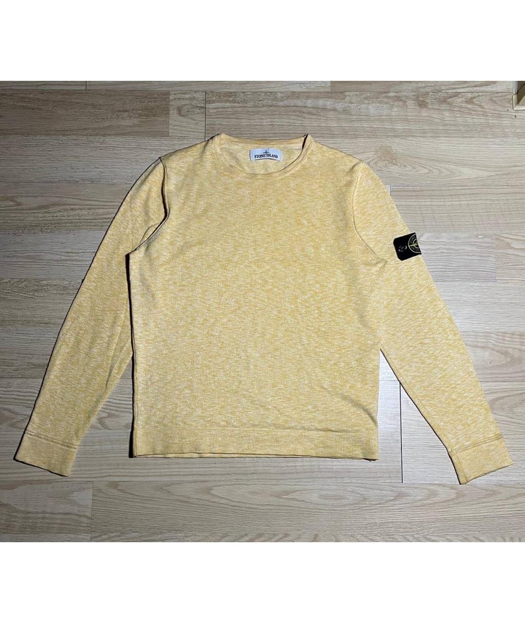 STONE ISLAND Желтый хлопковый джемпер / свитер, фото 9