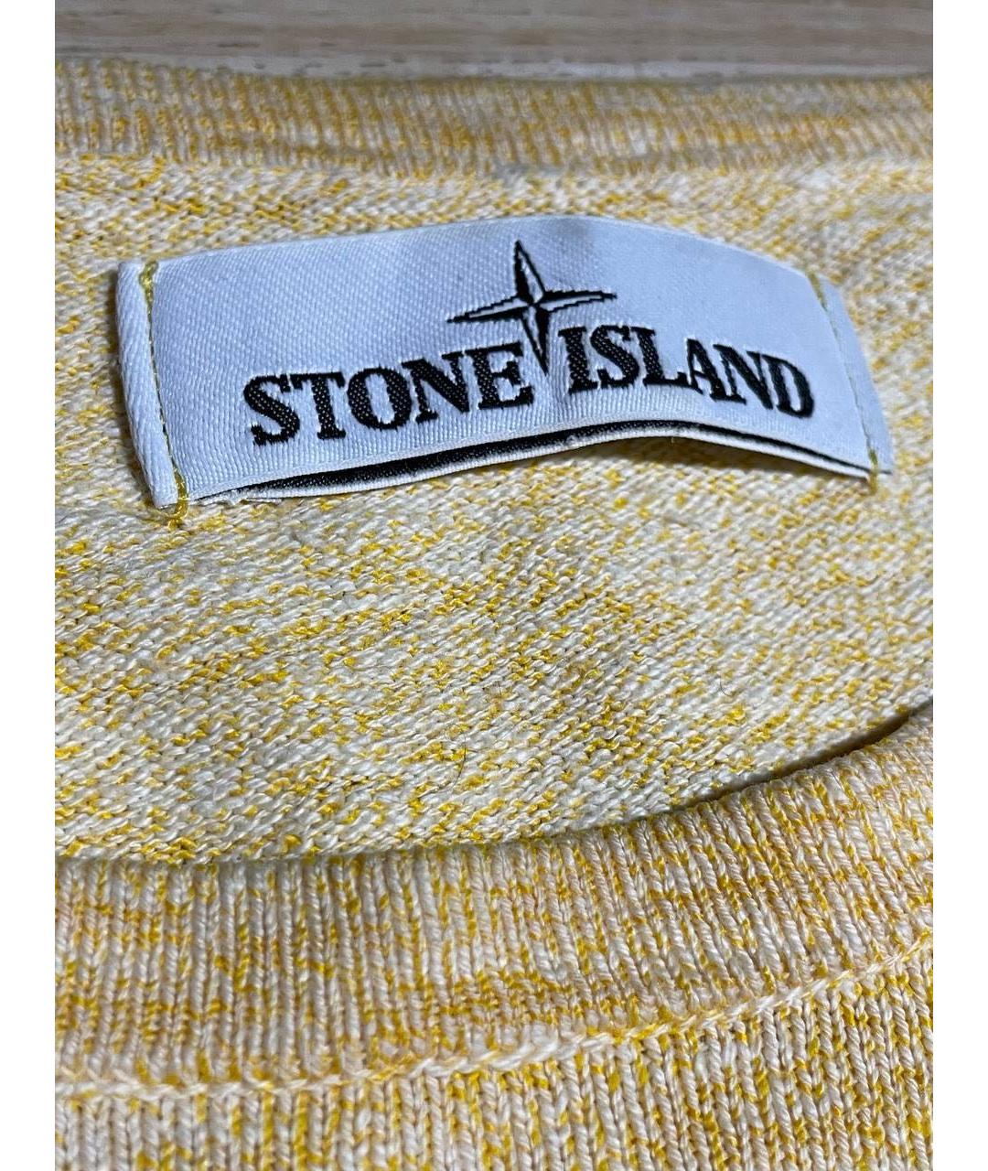 STONE ISLAND Желтый хлопковый джемпер / свитер, фото 4