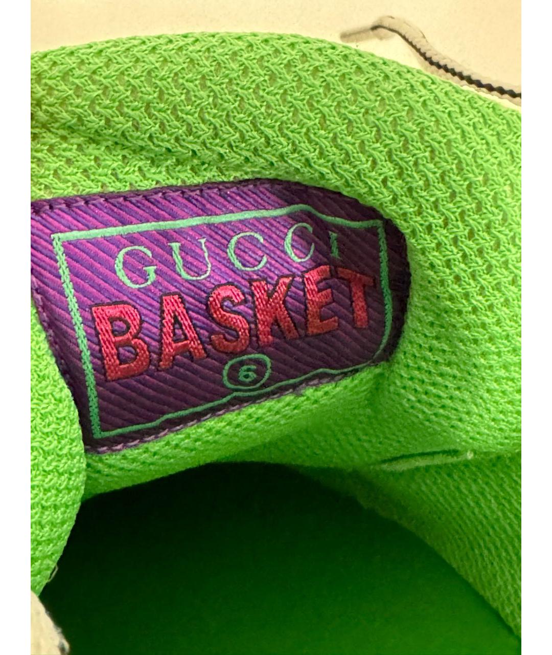 GUCCI Зеленые кожаные низкие кроссовки / кеды, фото 7