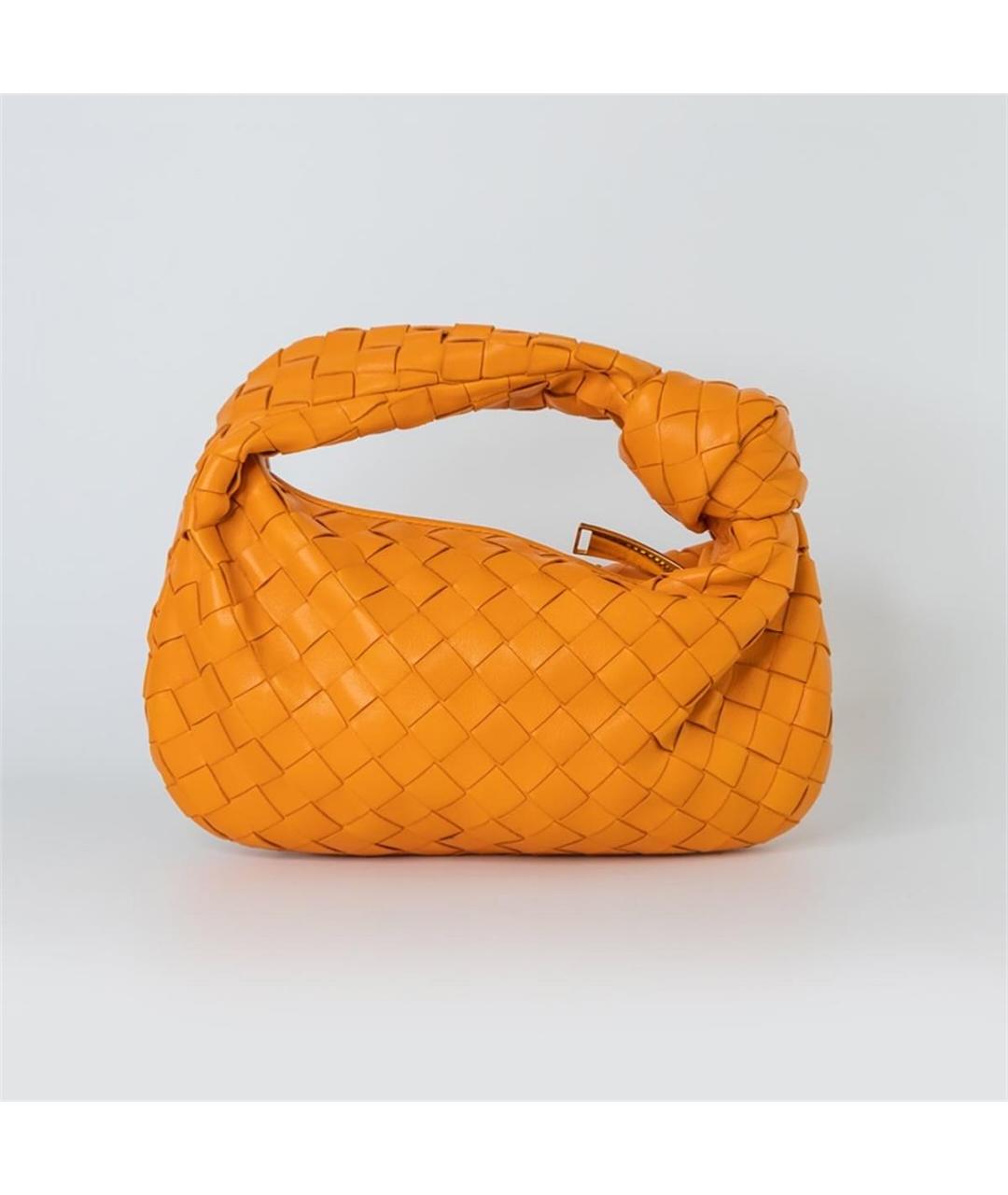 BOTTEGA VENETA Оранжевая кожаная сумка с короткими ручками, фото 5
