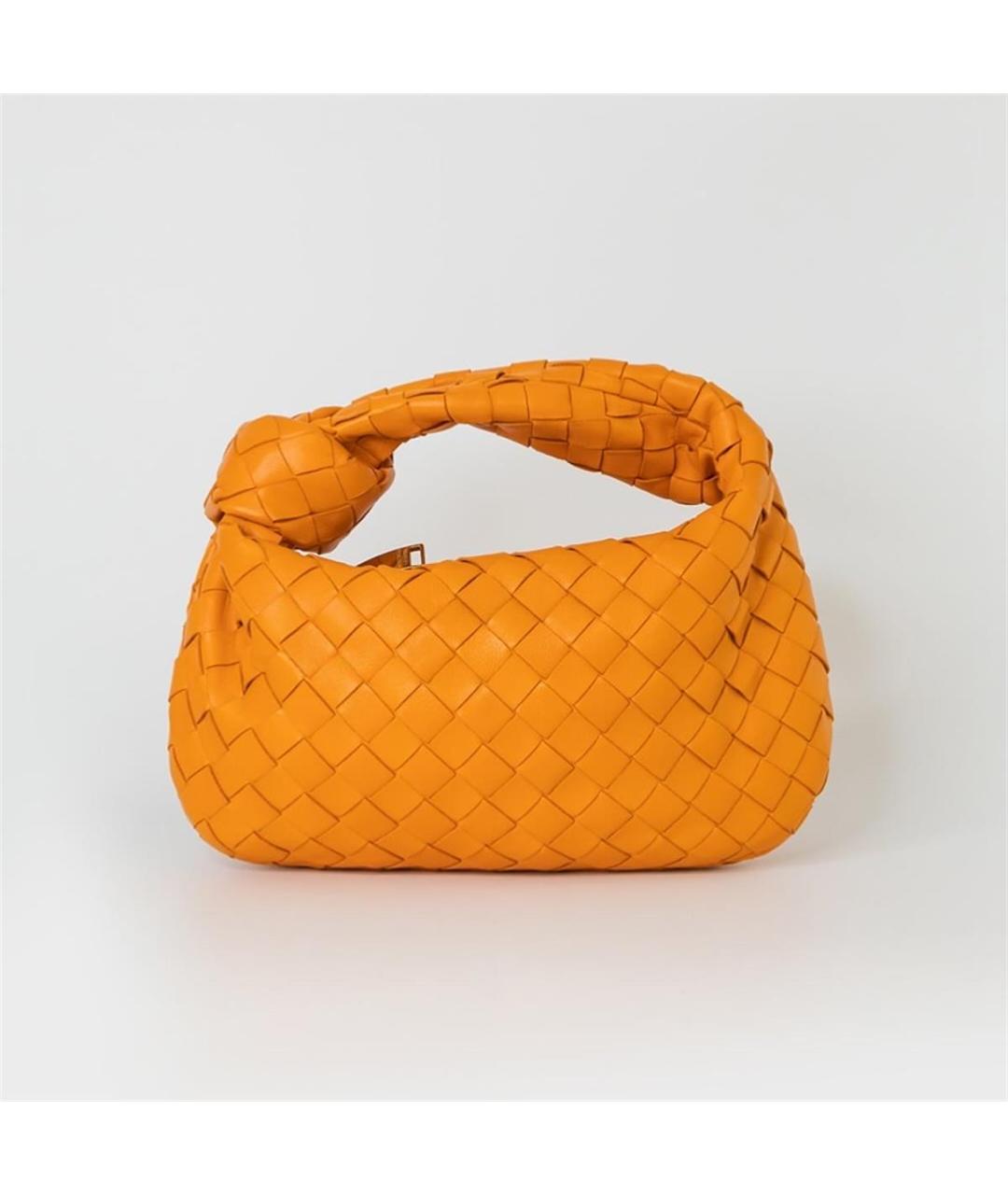 BOTTEGA VENETA Оранжевая кожаная сумка с короткими ручками, фото 4