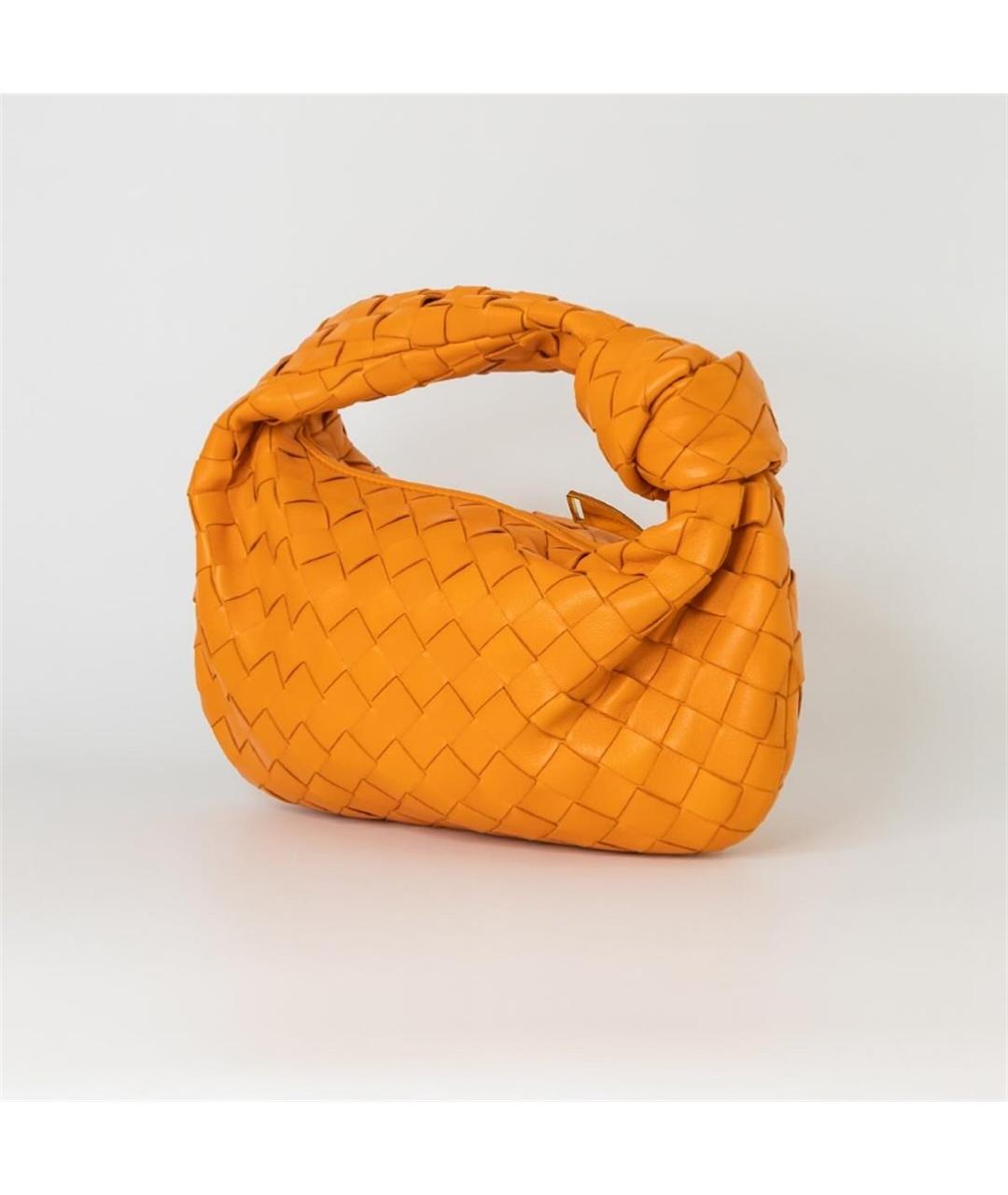 BOTTEGA VENETA Оранжевая кожаная сумка с короткими ручками, фото 3