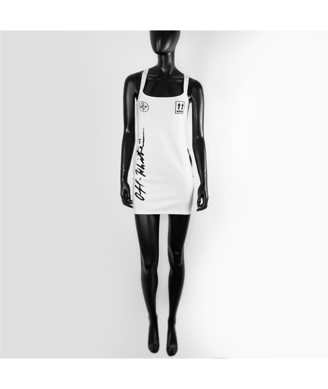 OFF-WHITE Белое вискозное повседневное платье, фото 4