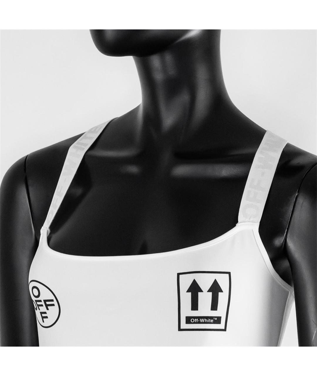 OFF-WHITE Белое вискозное повседневное платье, фото 2
