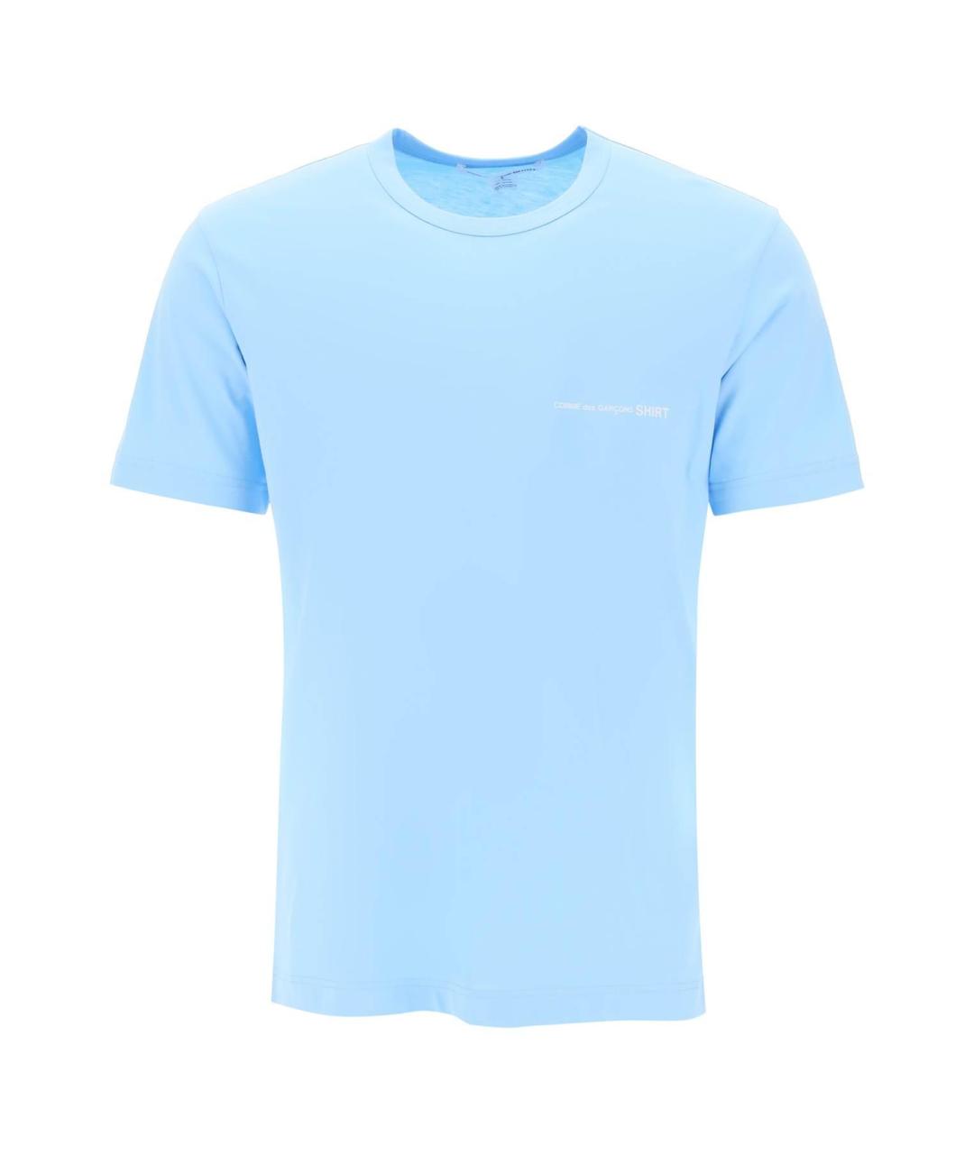 COMME DES GARÇONS SHIRT Голубая хлопковая футболка, фото 1