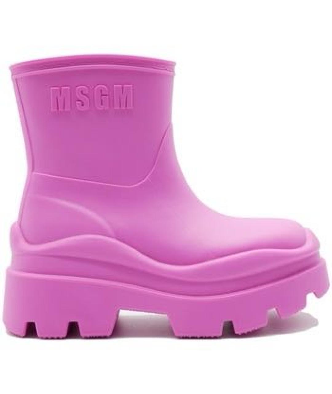 MSGM Розовые резиновые ботинки, фото 3