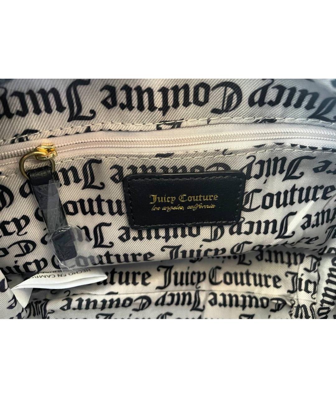 JUICY COUTURE Черная сумка с короткими ручками из искусственной кожи, фото 4