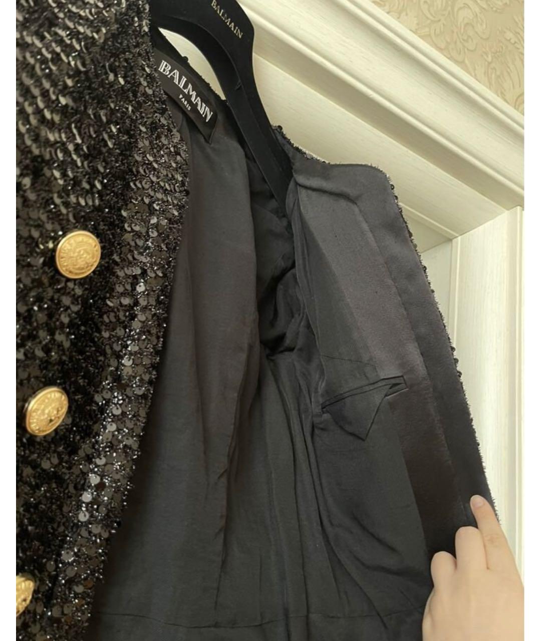 BALMAIN Черный полиэстеровый жакет/пиджак, фото 6