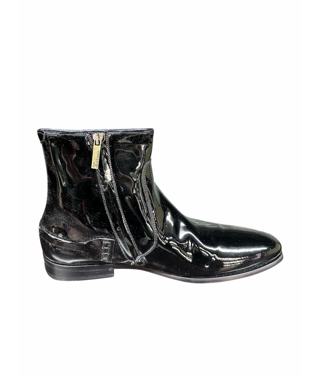 JOHN GALLIANO Черные кожаные высокие ботинки, фото 1
