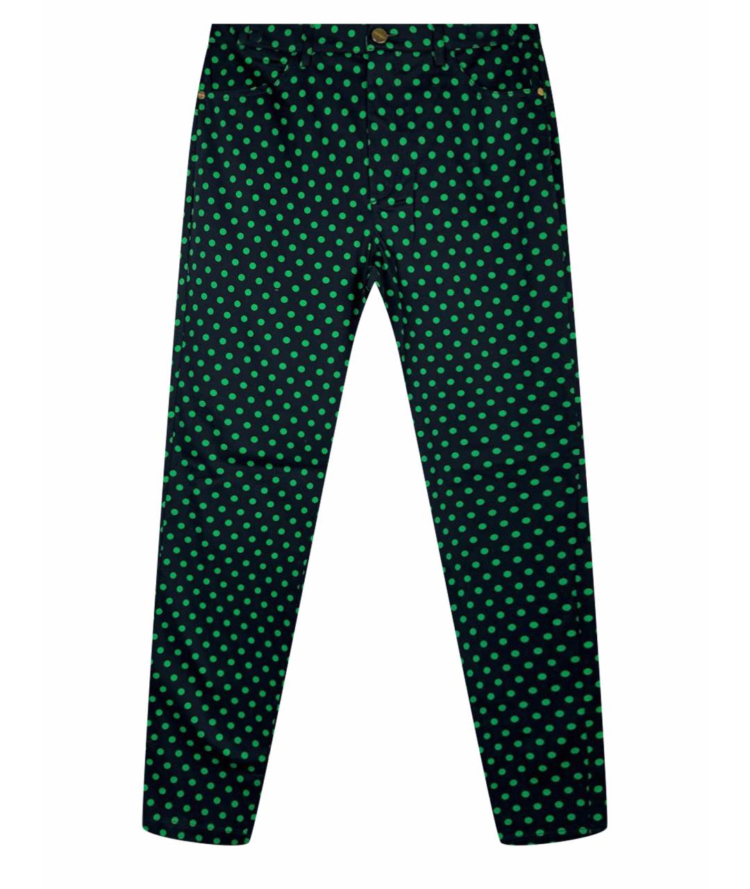 ANGELO MARANI Зеленые хлопко-эластановые прямые брюки, фото 1