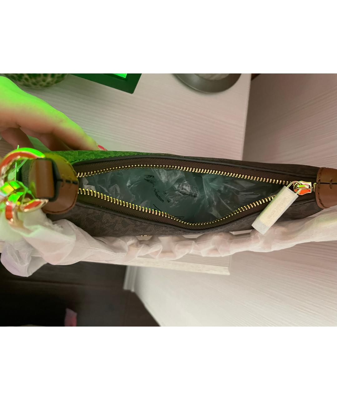 MICHAEL KORS Коричневая кожаная сумка через плечо, фото 4